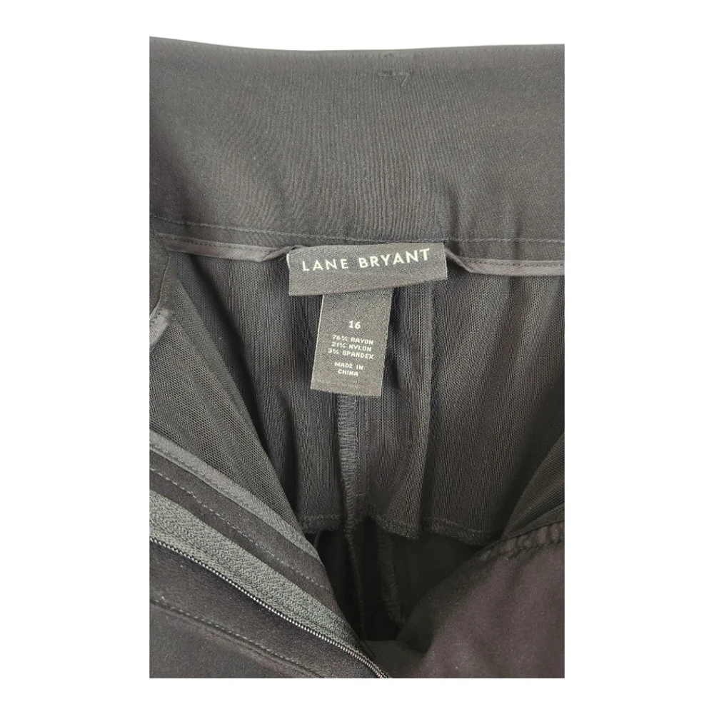 Lane Bryant 4-Season High Rise Straight Leg Pants Size 16 Black Career xl Stretc - Picture 5 of 7